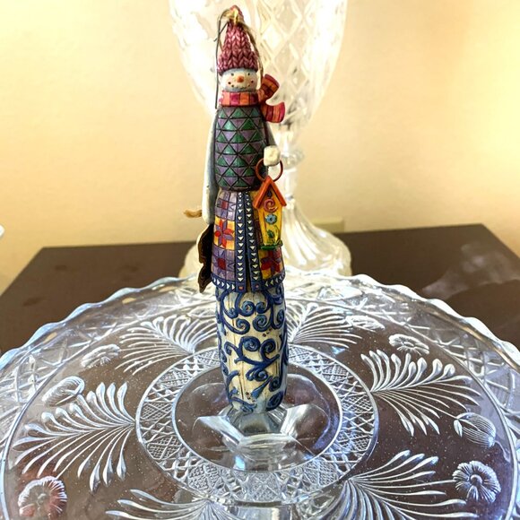 Vtg Enesco Jim Shore Snowman Bird/House #117708 Hanging Ornament - Bird Missing - Picture 5 of 10